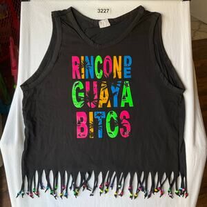Fishbone Girl’s Sleeveless Tank Top Size XL, Black, Rinconde Guaya Bitos
